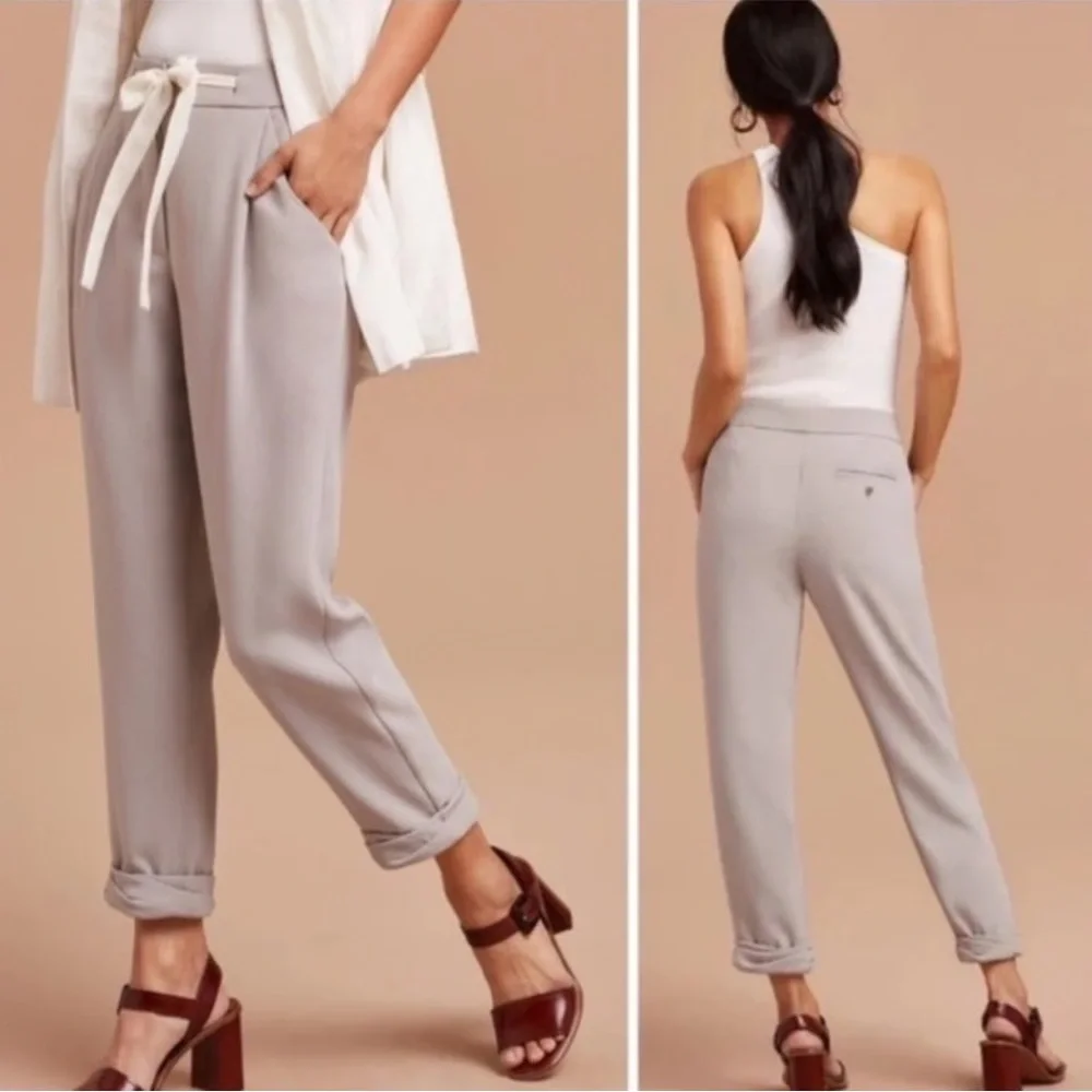 Wilfred Gray Linen Blend Slant Drawstring Trouser Pants NWT